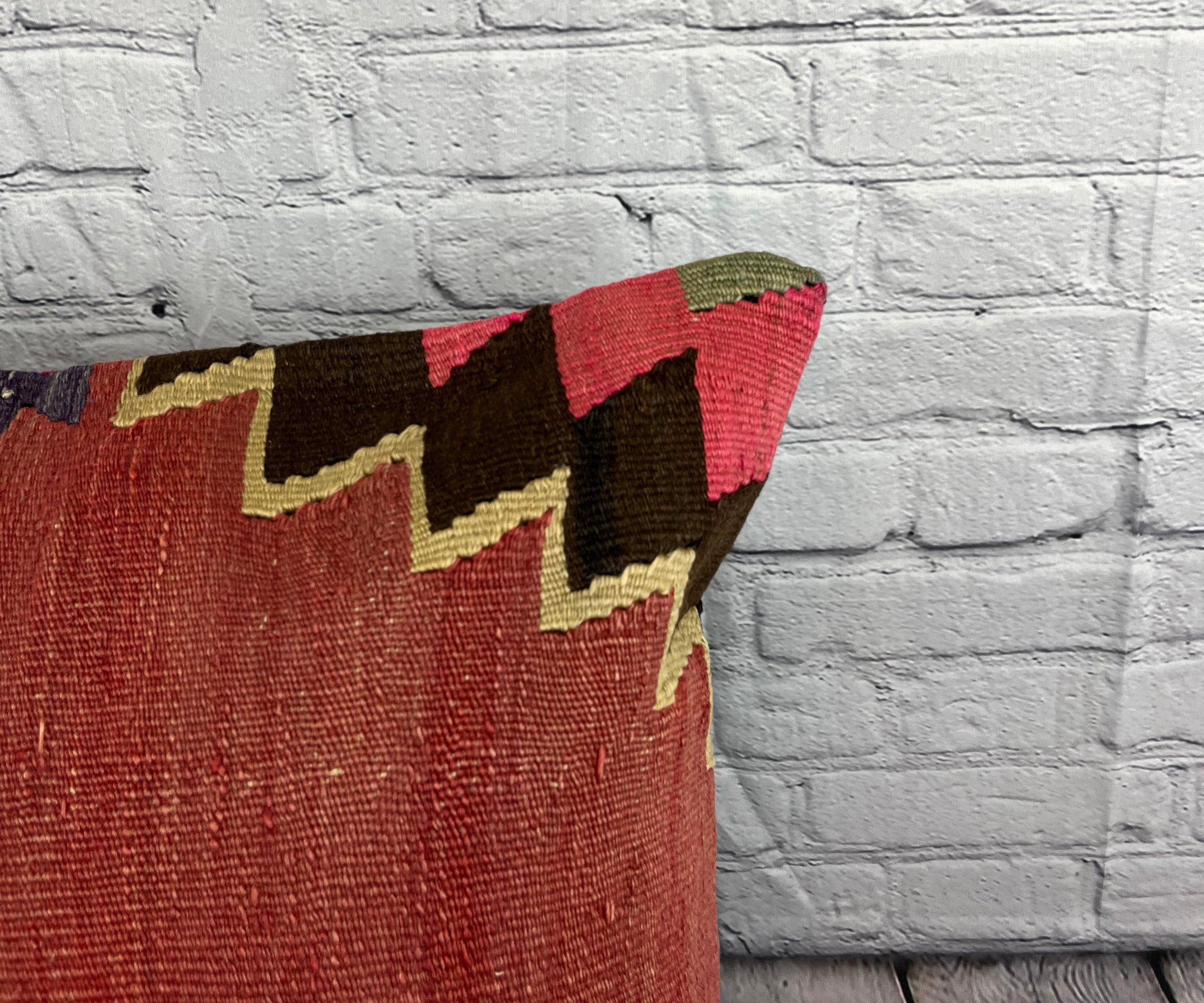 20 x 20 Cojín Kilim Cojín Turco Diseño Natural Funda Cojín #6759 Anudado a mano en venta