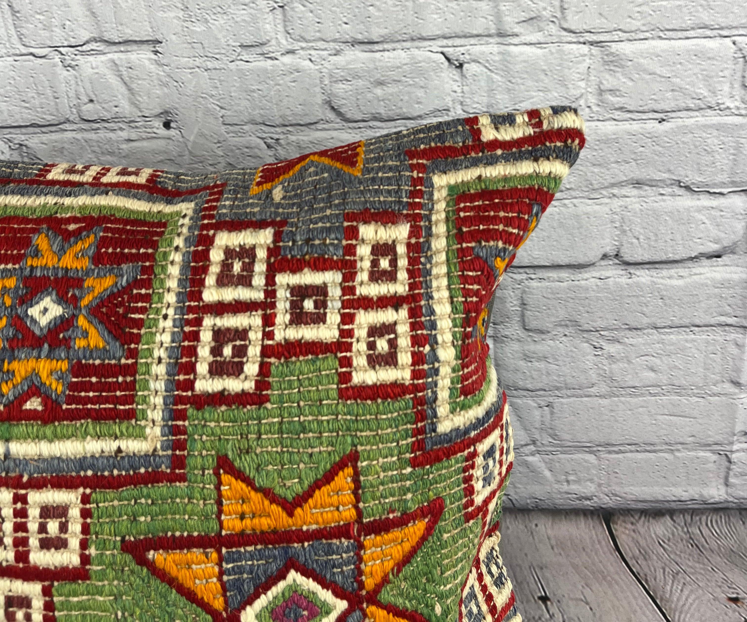 20 x 20 Cojín Kilim Cojín turco Cojín verde natural Funda de cojín #6785 Turco en venta