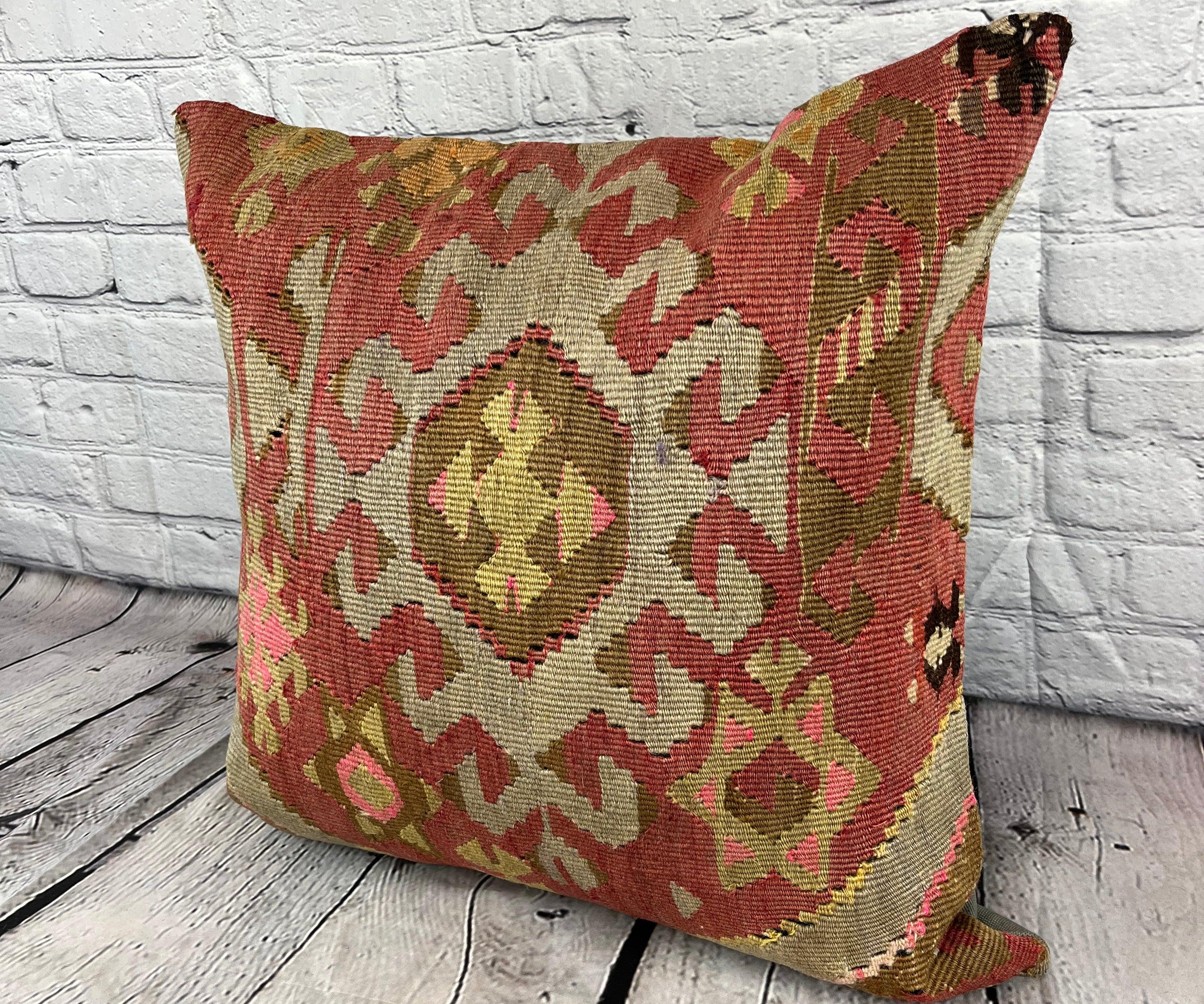 20 x 20 Kilim Pillow Turkish Cushion Natural Green Pillow Cushion Cover #6816 Enhance your home decor with our Kilim Pillow Turkish Kilim Cushion. This exquisite pillow cover, meticulously handwoven, brings a touch of elegance and cultural heritage