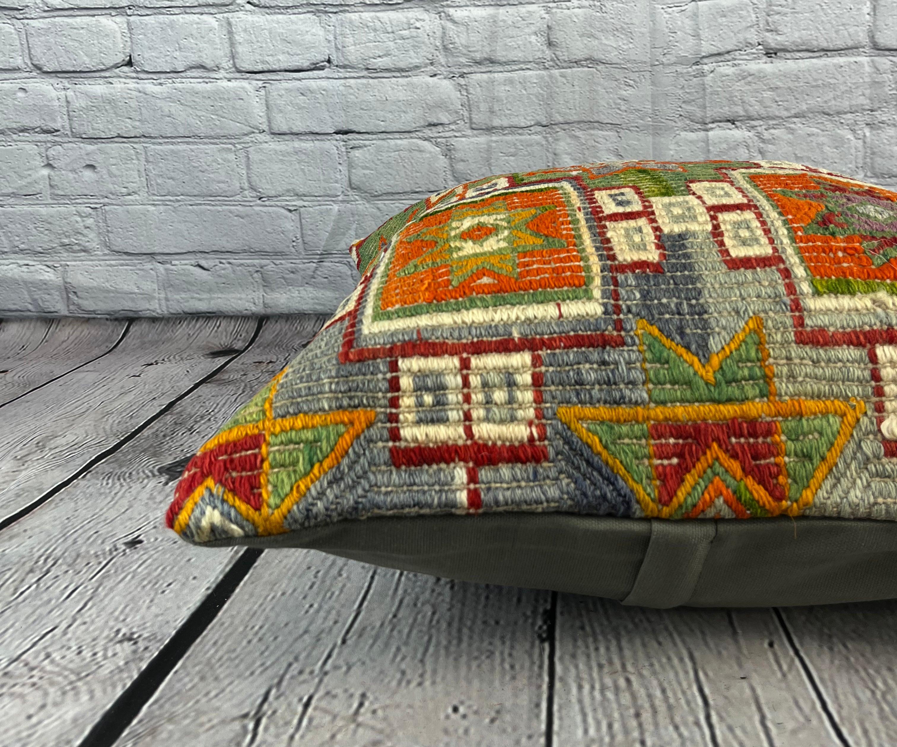20 x 20 Cojín Kilim Cojín Turco Cojín Verde Natural Funda de Cojín #6824 en Nuevo estado para la venta en Houston, TX