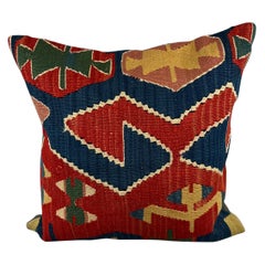 Coussin d'oreiller Kilim turc coussin rouge naturel 20 x 20 #6187
