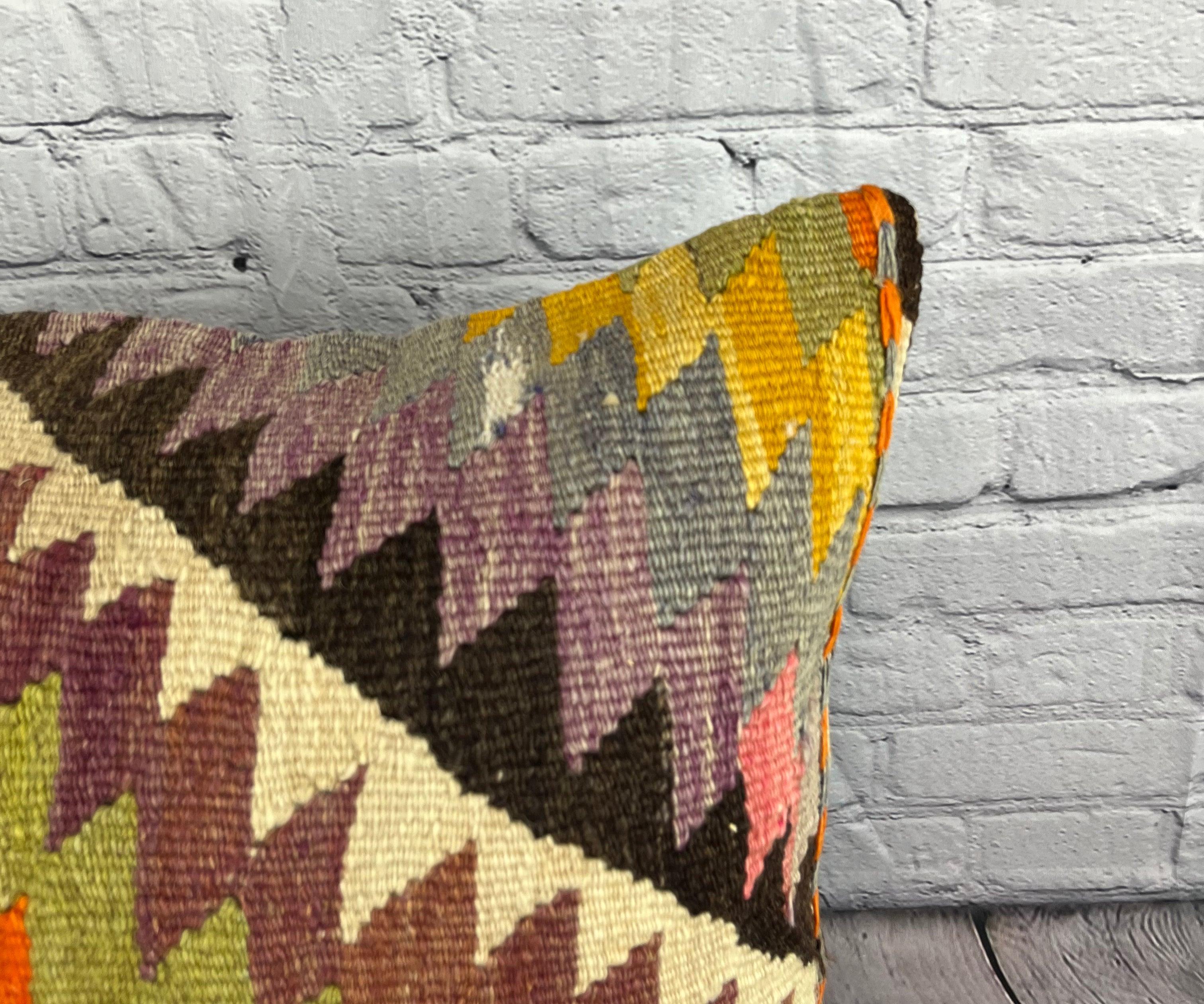 20 x 20 Kilim türkische Kissen natürliche Ägäis Gelassenheit Kissen Kissenbezug #6743 (Türkisch) im Angebot