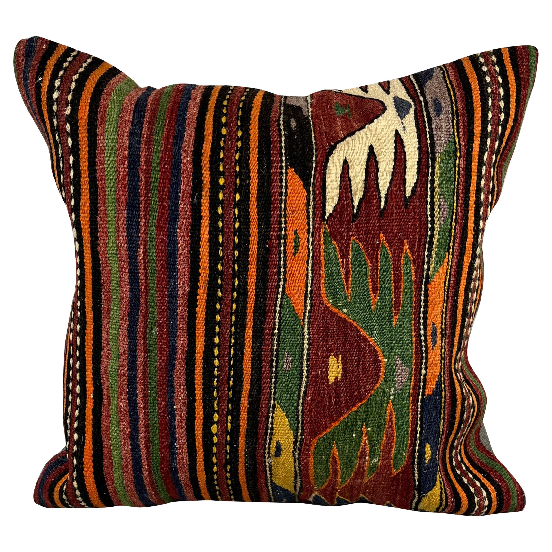 Coussin de nuit turc Kilim naturel anatolien 20 x 20 n°6755