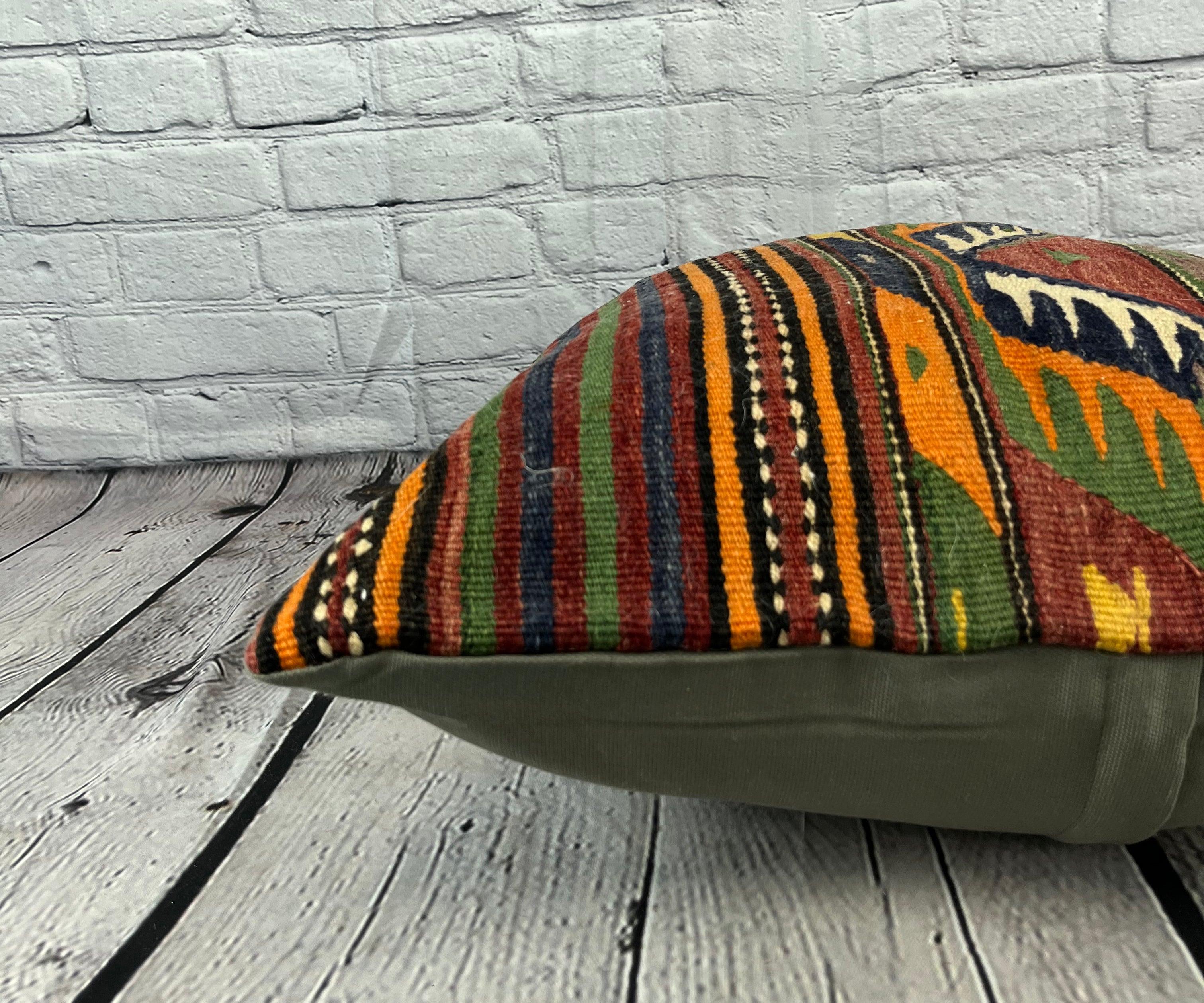 20 x 20 Kilim Türkisch Kissen Natürliche Grün Brown Kissen Kissenbezug #6797 im Zustand „Neu“ im Angebot in Houston, TX