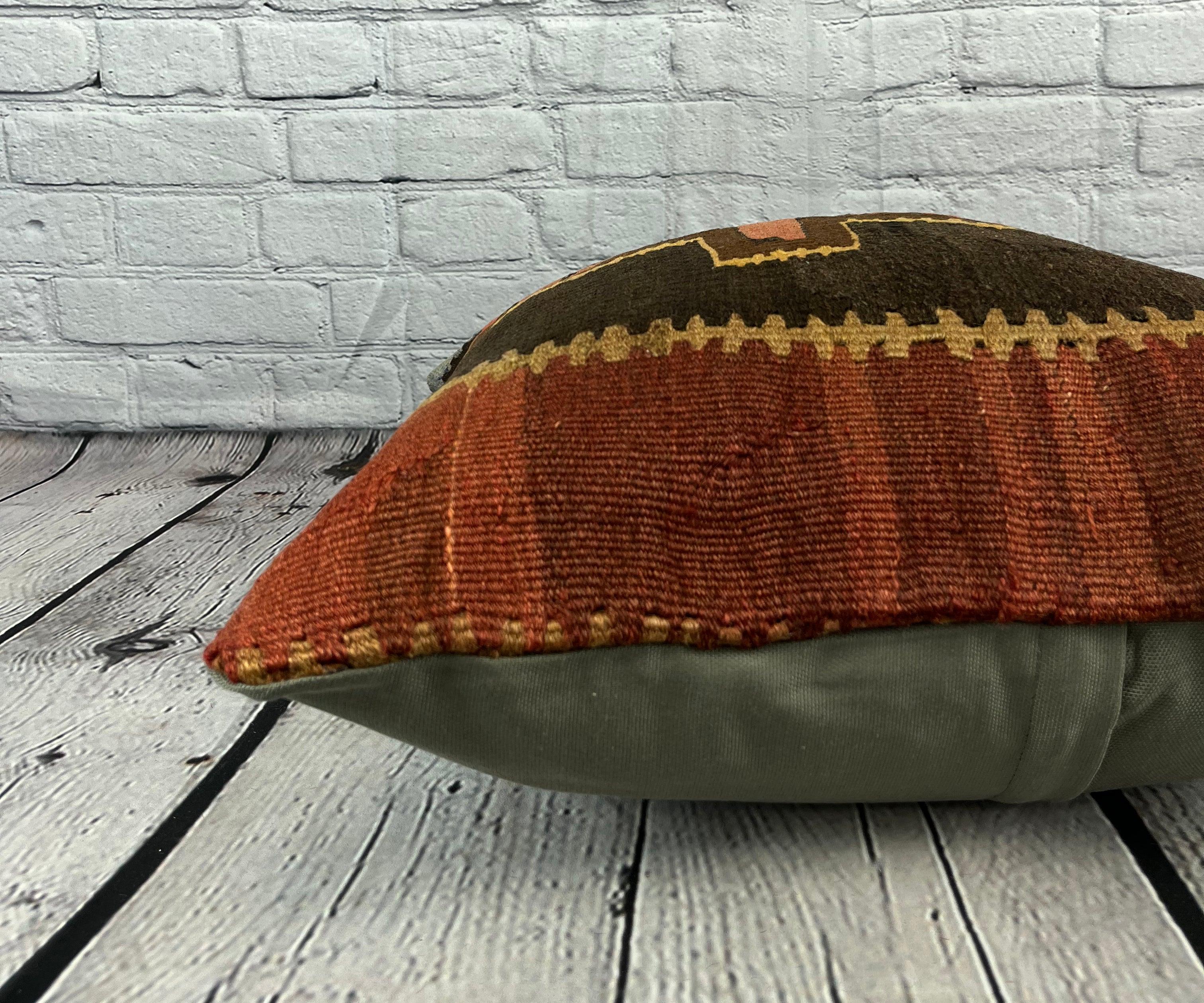 20 x 20 Cuscino Kilim Turco Greene & Greene & Greene Marrone Copricuscino #6798 In condizioni Nuovo in vendita a Houston, TX