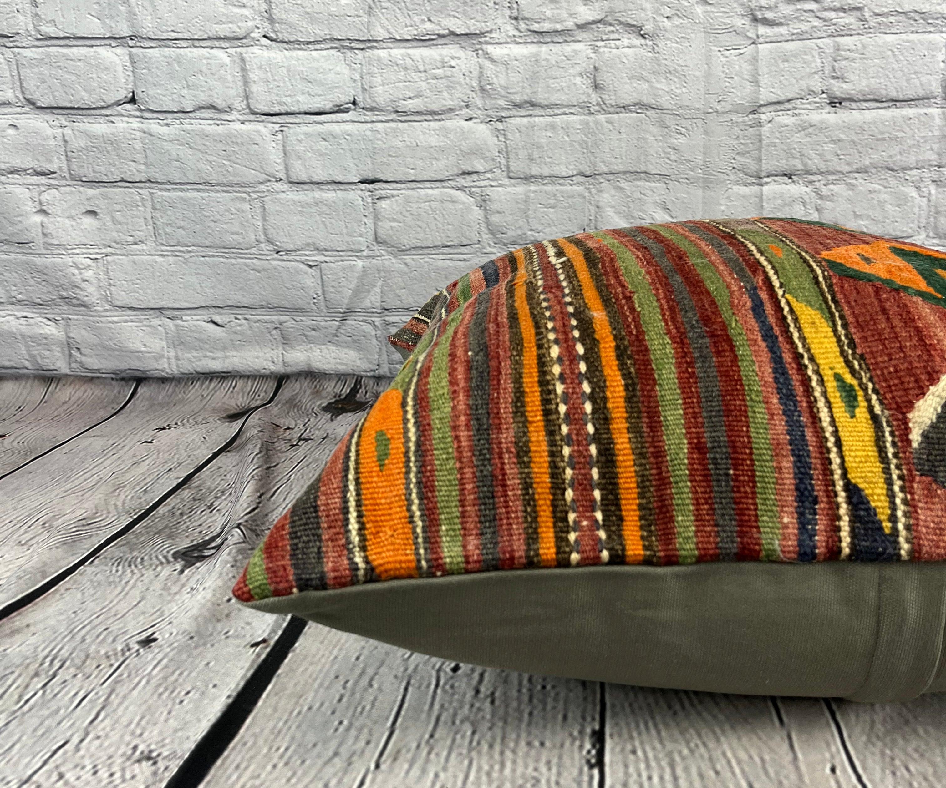 20 x 20 Cojín Turco Kilim Natural Cojín Sueños de Estambul Funda de Cojín #6741 en Nuevo estado para la venta en Houston, TX