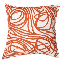 Nectarine Ropes on Lightweight Linen Pillow
