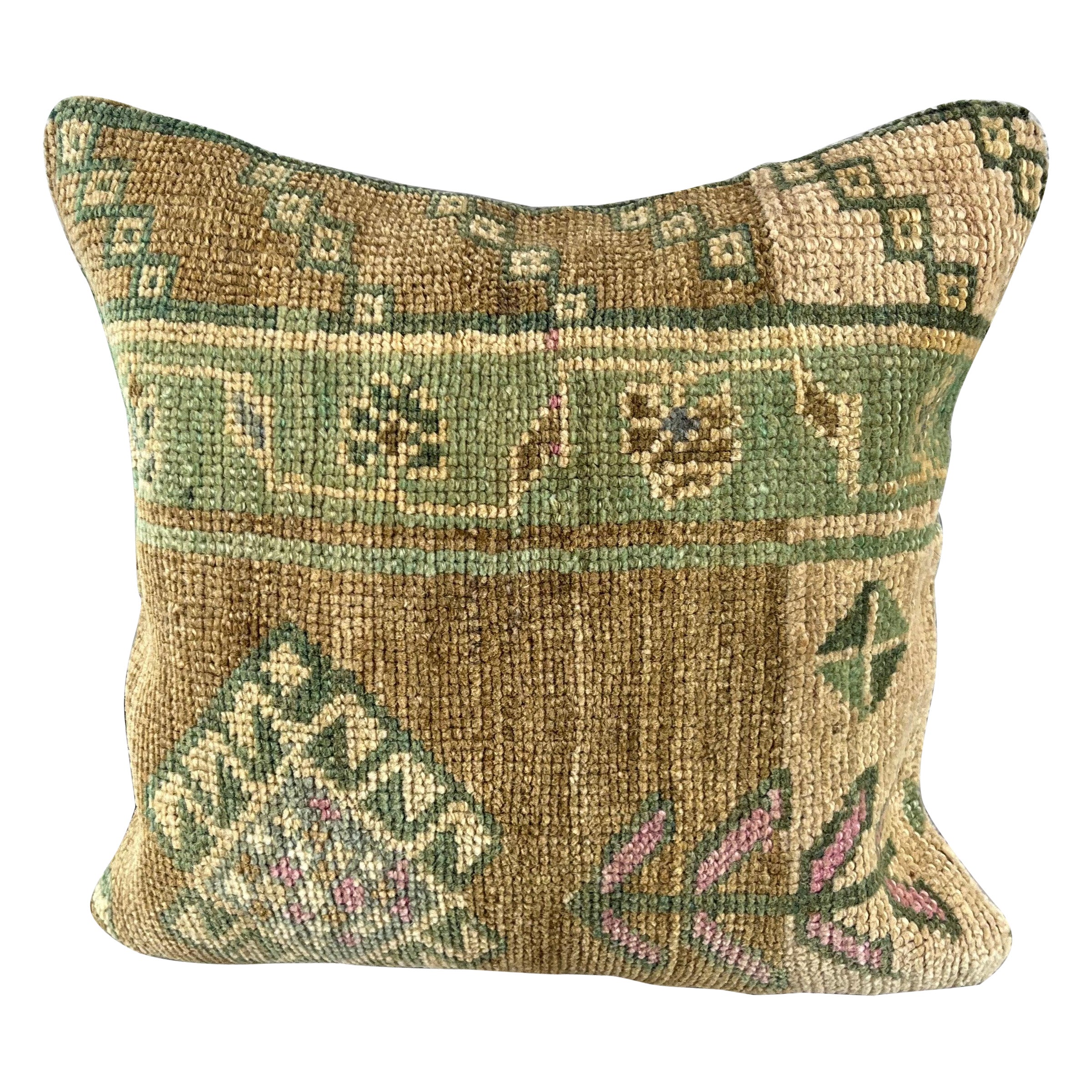 20 x 20 Oreiller de tapis Byzantine Whispering Oreiller turc Housse de coussin #6693 en vente