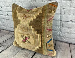20 x 20 Rug Pillow Cappadocian Dreamy Turkish Pillow Cushion Cover #7410