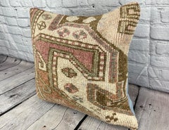 20 x 20 Rug Pillow Ethereal Melody Turkish Pillow Cushion Cover #7347
