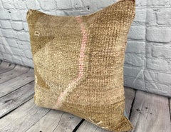 20 x 20 Rug Pillow Golden Horizon Turkish Pillow Cushion Cover #7381