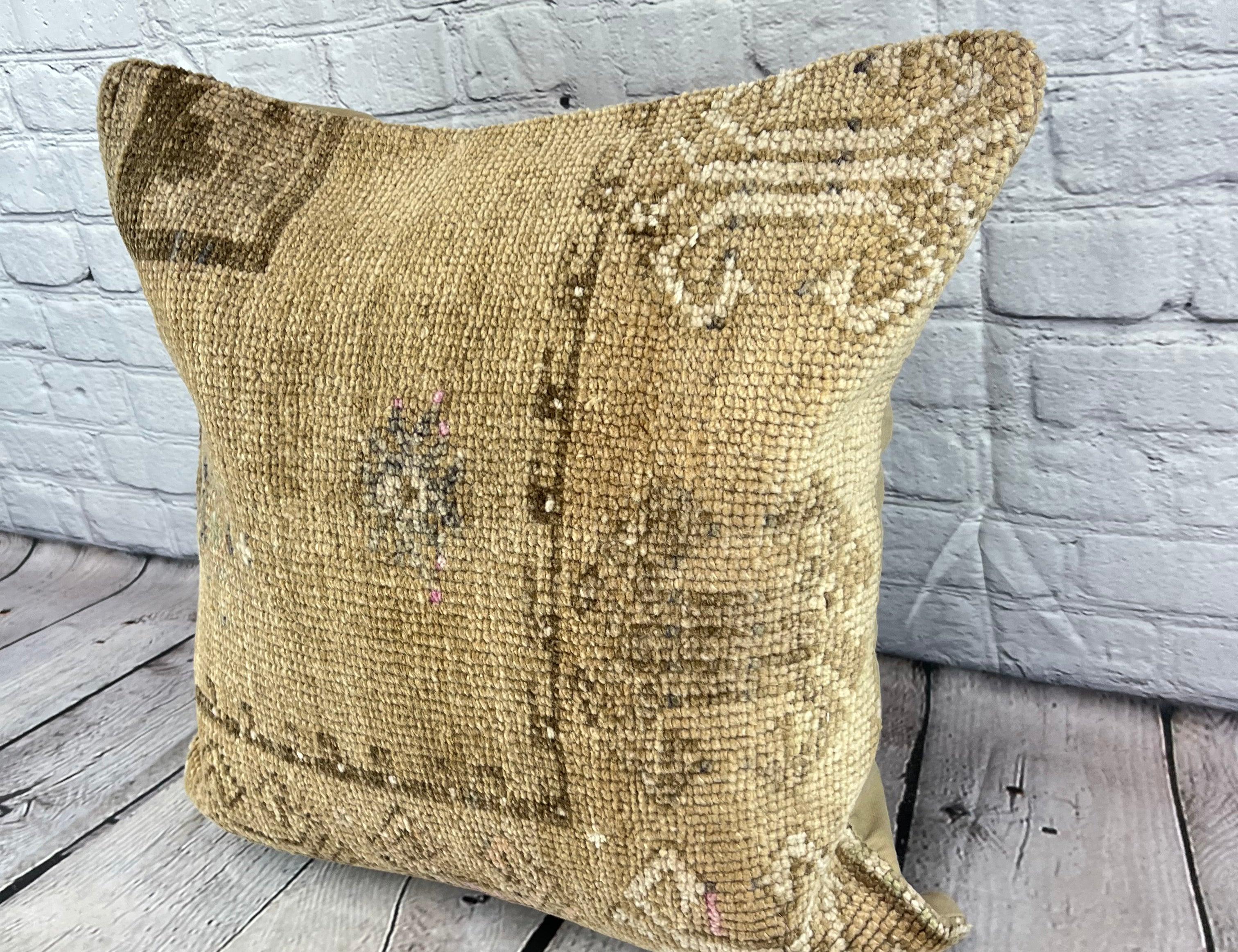 20 x 20 Rug Pillow Radiant Oasis Turkish Pillow Cushion Cover #7617 Enhance your home decor with our Rug Pillow Turkish Rug Cushion. This exquisite pillow cover, meticulously handwoven, brings a touch of elegance and cultural heritage to any space.