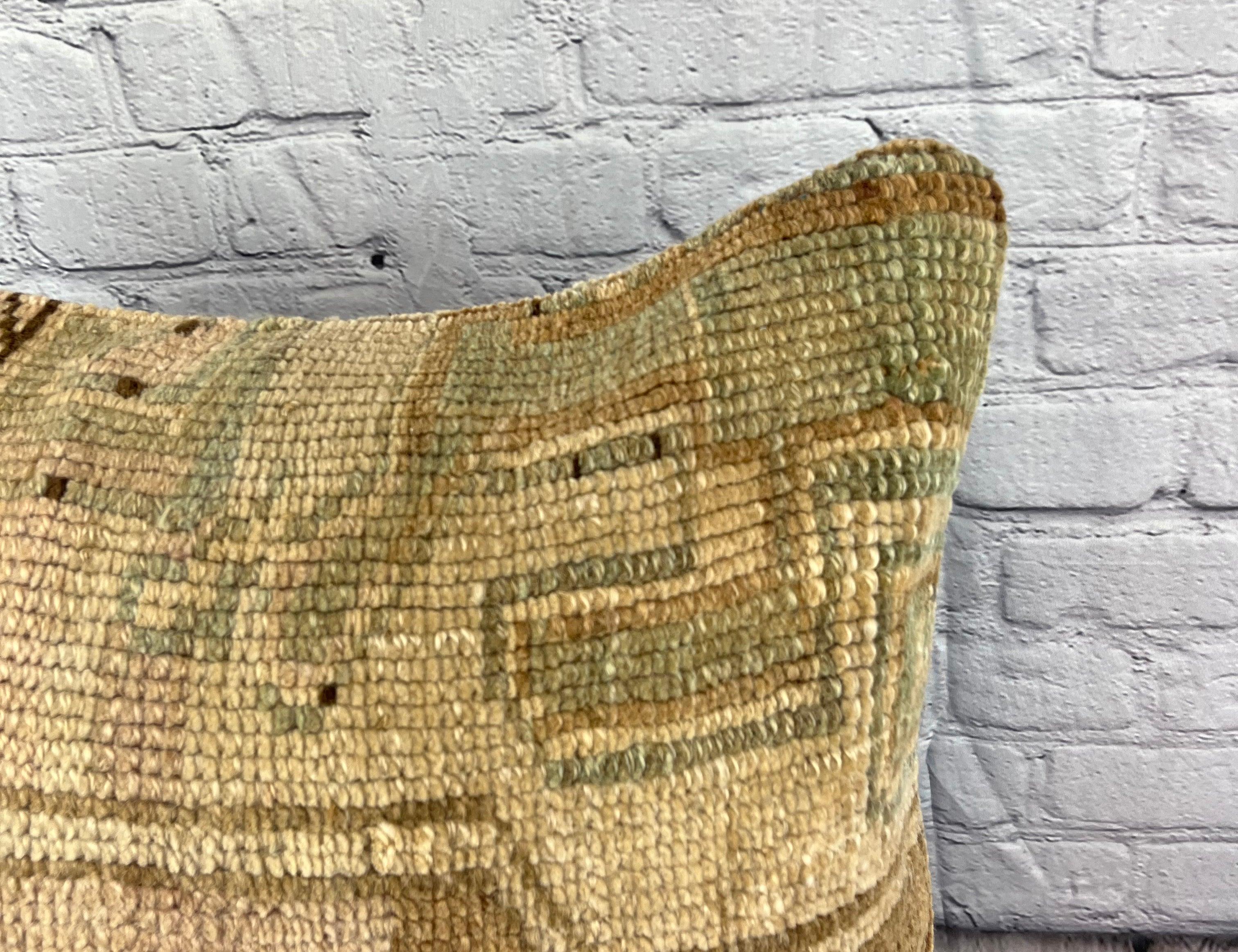 Hand-Knotted 20 x 20 Rug Pillow Sapphire Enclave Turkish Pillow Cushion Cover #6694 For Sale