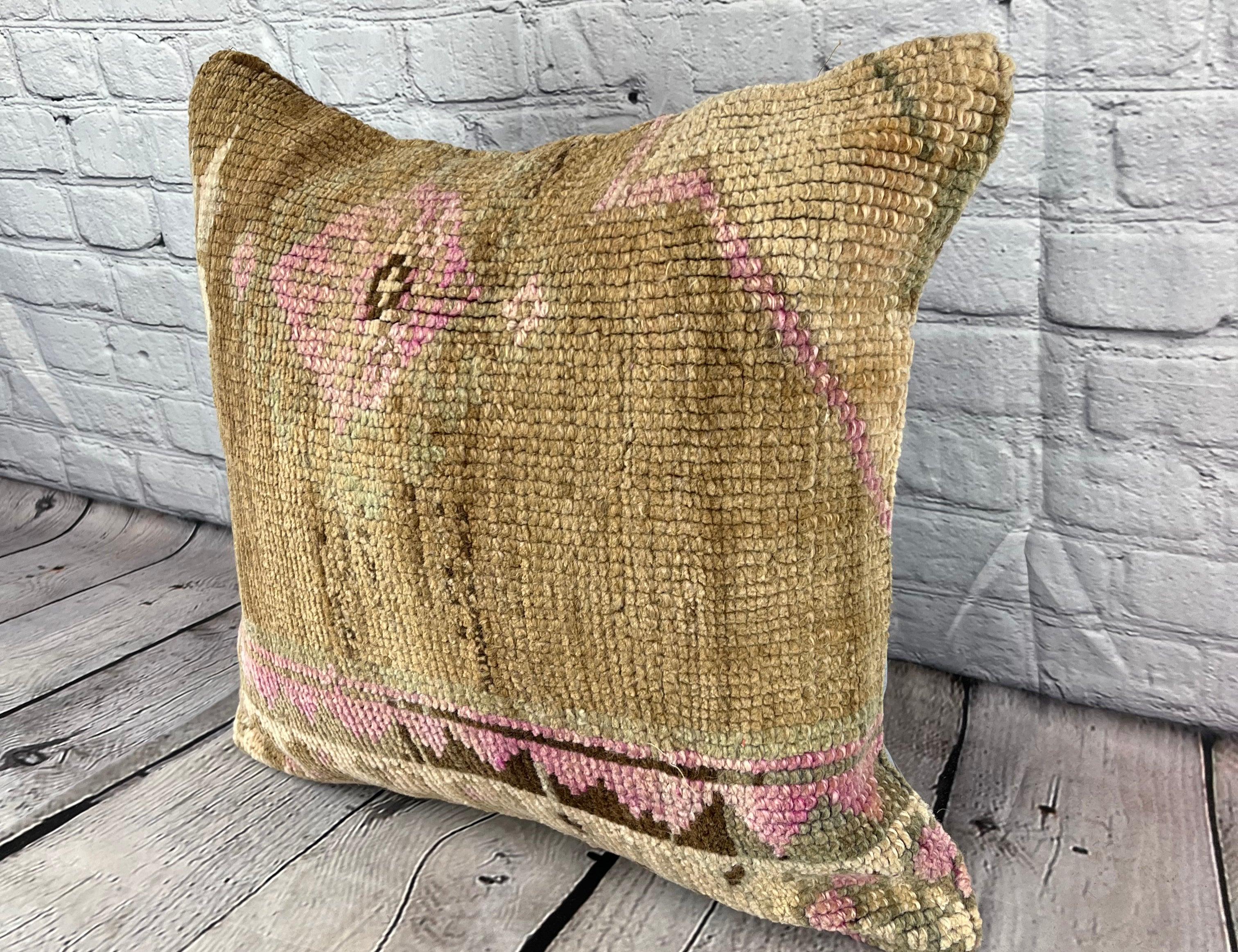 20 x 20 Rug Pillow Seraphic Sanctuary Turkish Pillow Cushion Cover #6684 Enhance your home decor with our Rug Pillow Turkish Rug Cushion. This exquisite pillow cover, meticulously handwoven, brings a touch of elegance and cultural heritage to any