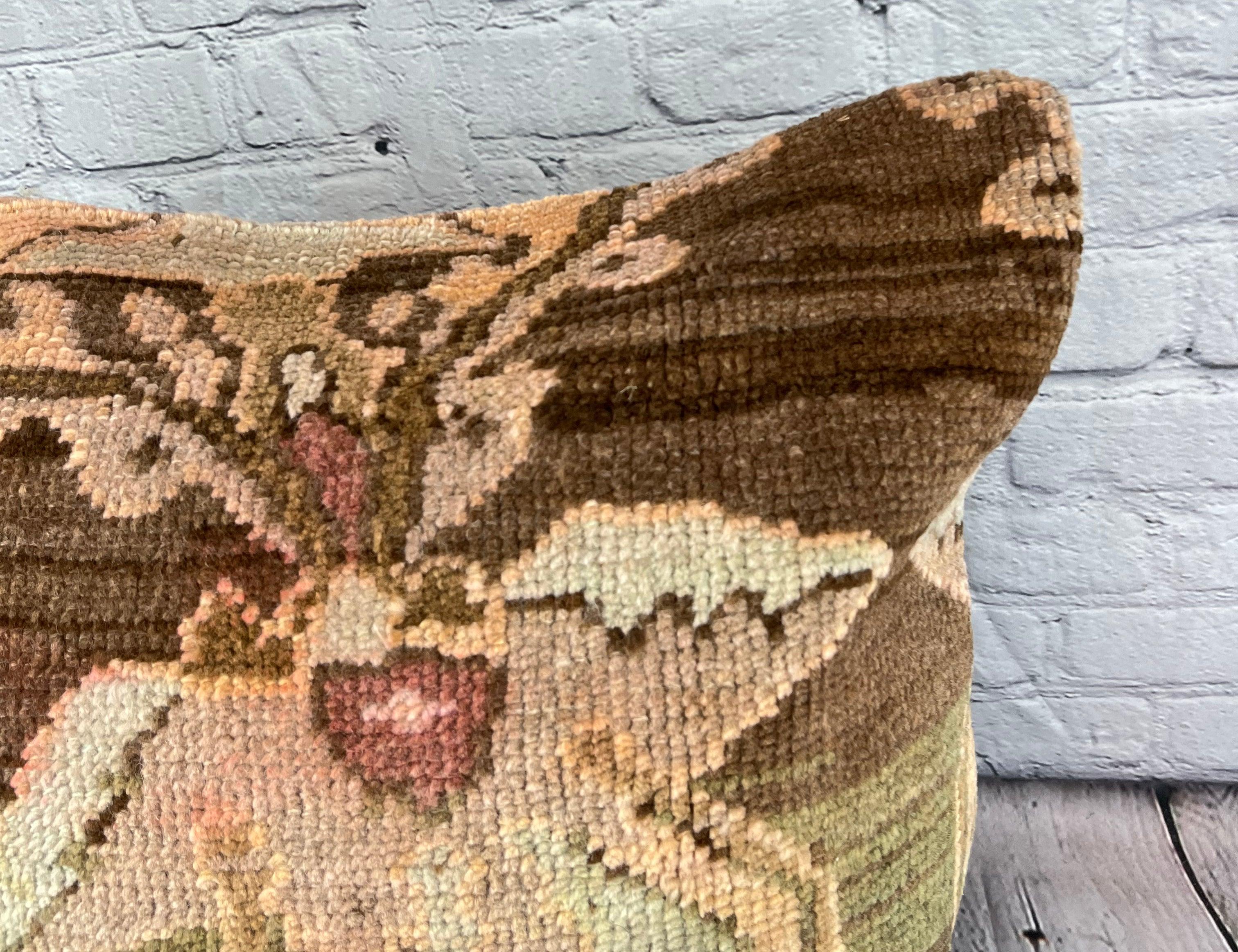 Annodato a mano 20 x 20 Cuscino Tappeto Sultanato Oro Turco Cuscino Copricuscino #7642 in vendita