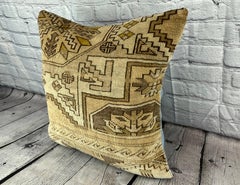 20 x 20 Rug Pillow Sultanate Golden Twilight Turkish Pillow Cushion Cover #7389