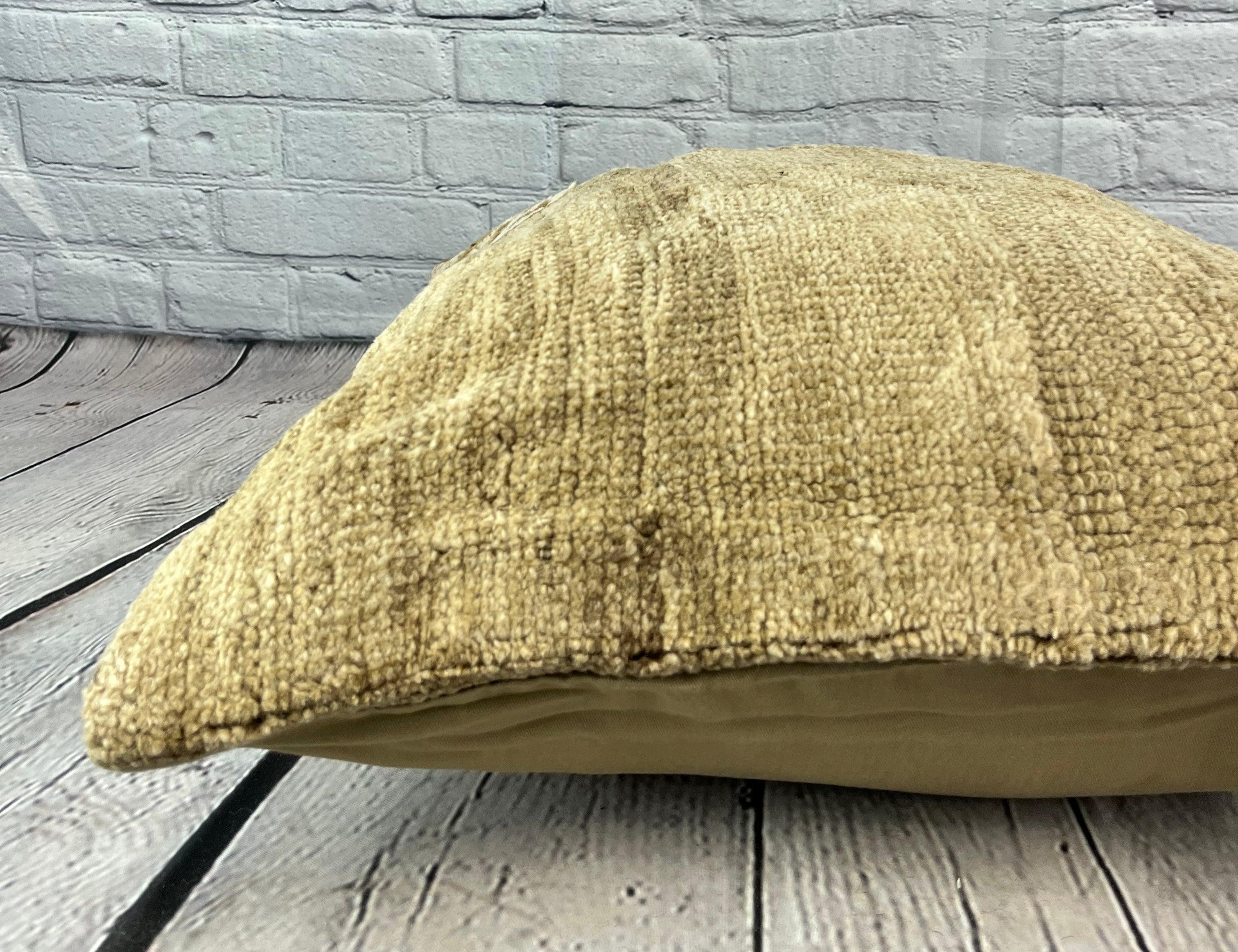 Noué à la main 20 x 20 Tapis Coussin Sultan's Luminous Turkish Pillow Cushion Cover #7733 en vente