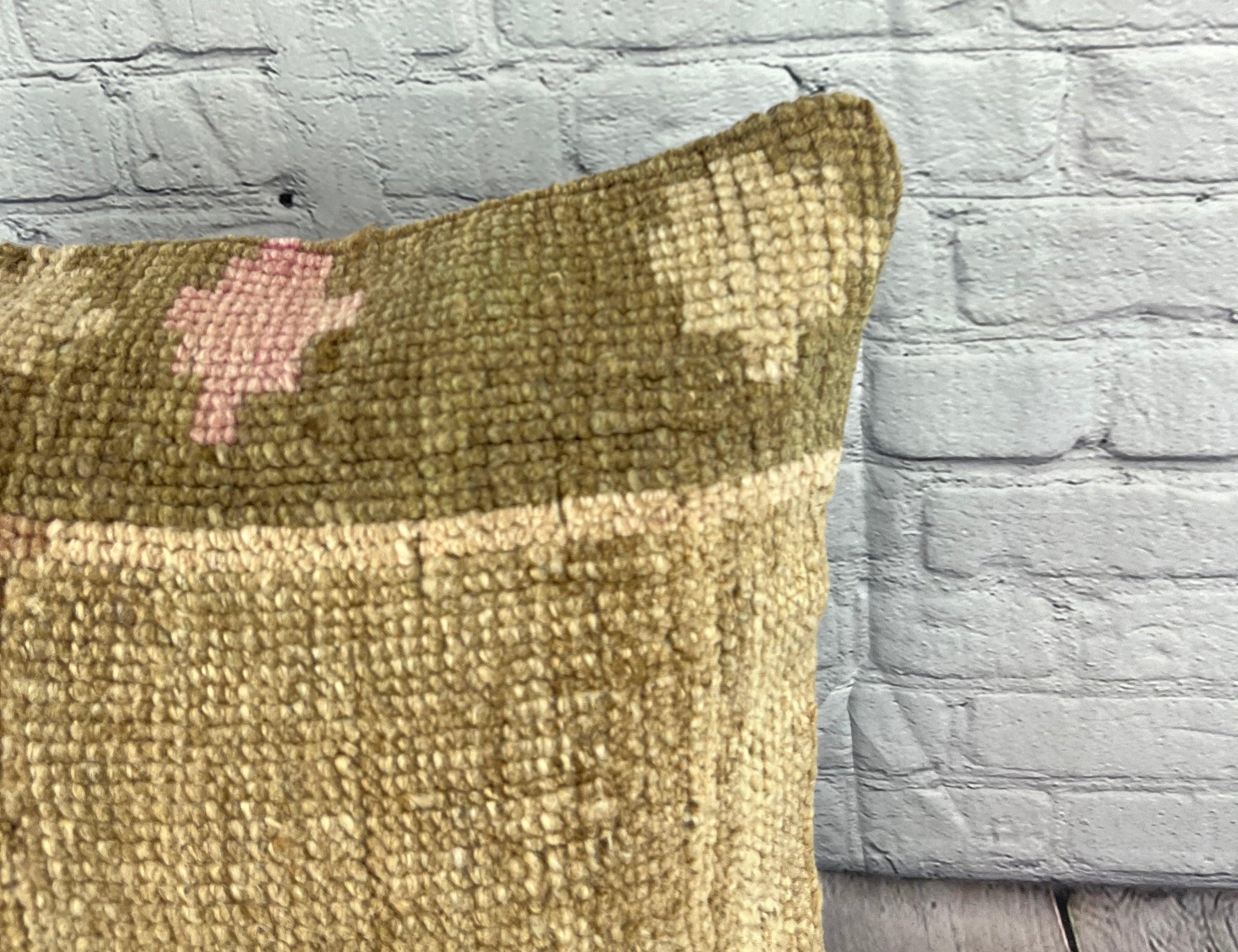 Annodato a mano 20 x 20 Cuscino Tappeto Tranquility Trails Cuscino Turco Copricuscino #7366 in vendita