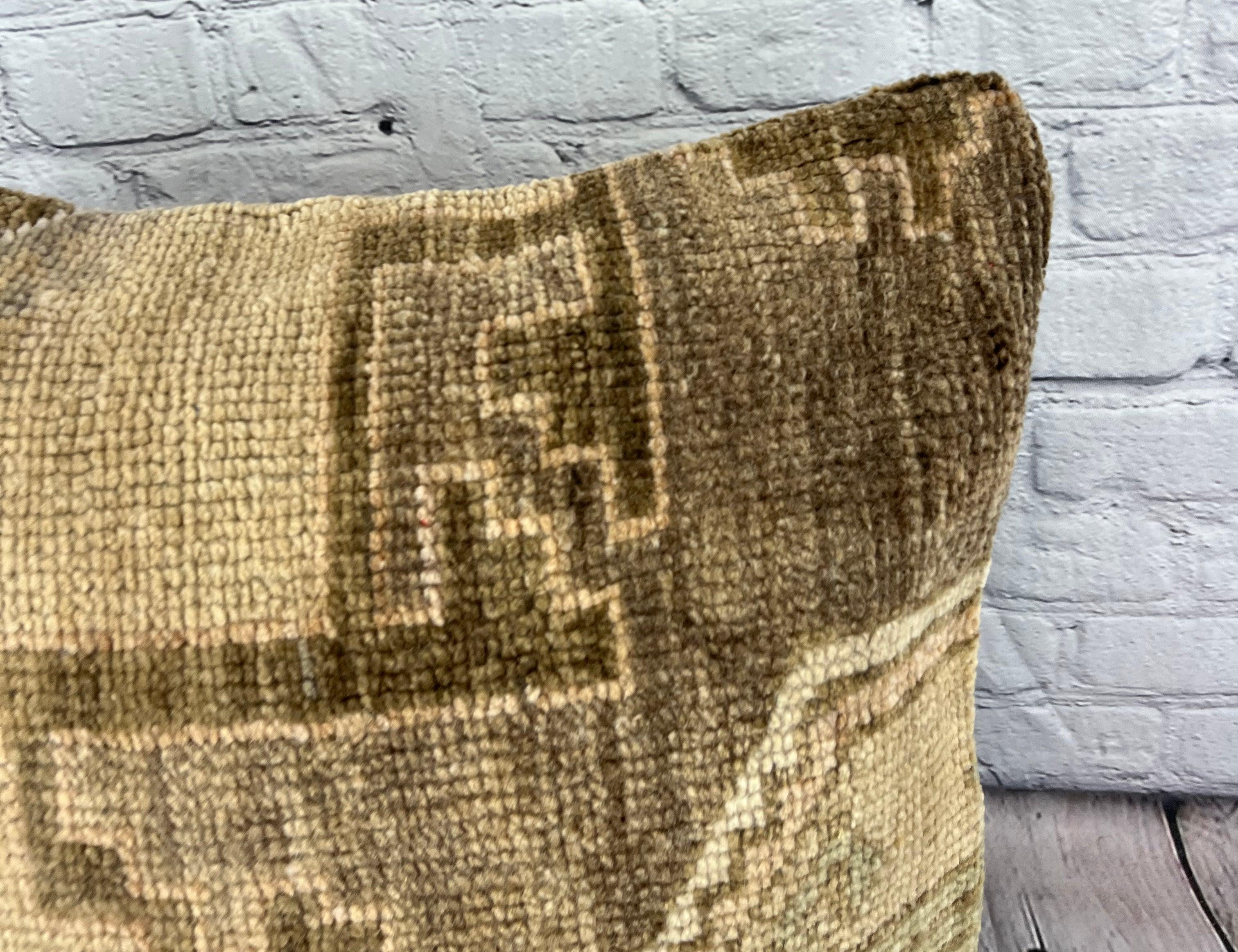Annodato a mano 20 x 20 Cuscino Tappeto Turco Smeraldo Cuscino Turco Copricuscino #7666 in vendita