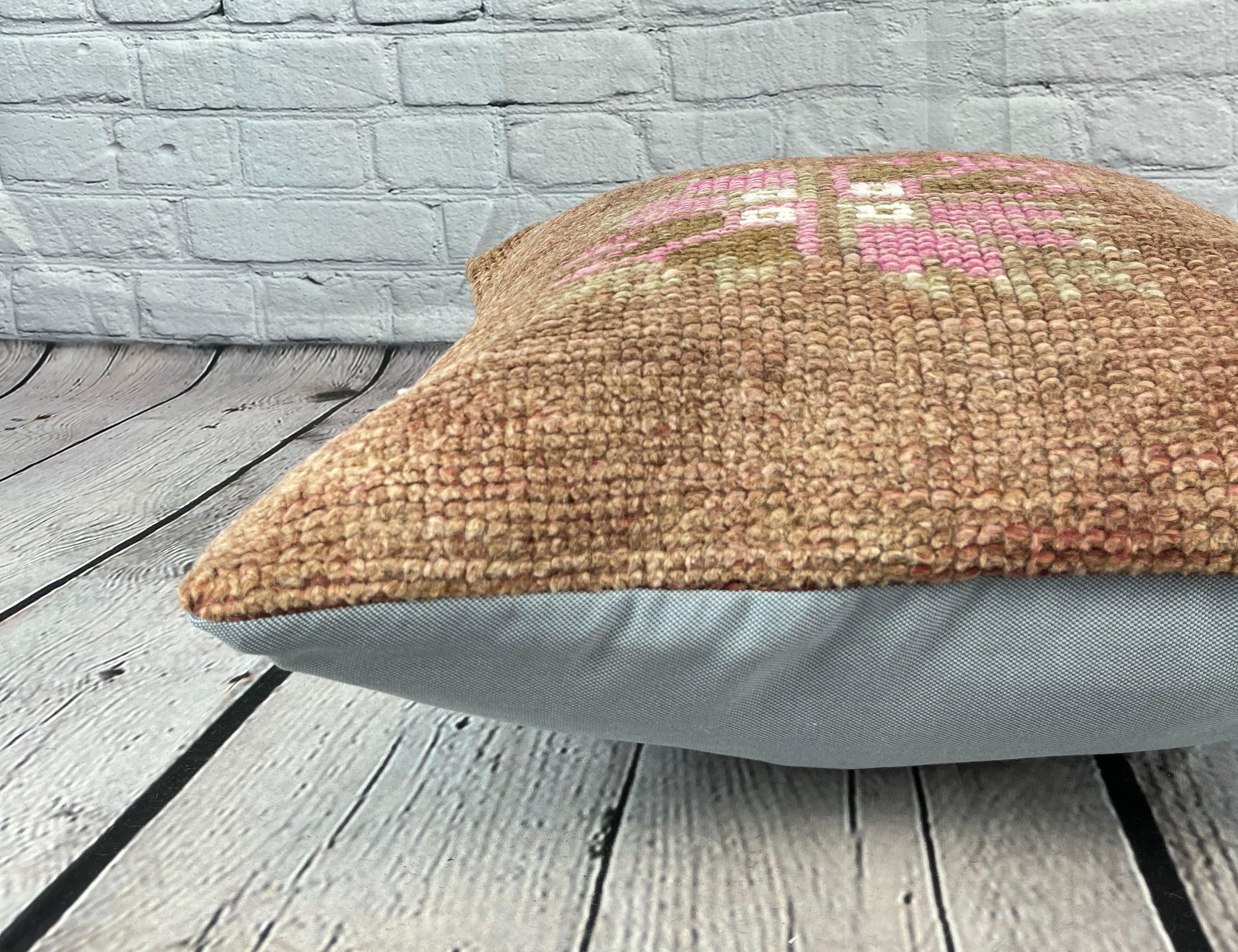 Noué à la main 20 x 20 Oreiller de tapis Velours Embrassement turc Oreiller Coussin Cover #7405 en vente