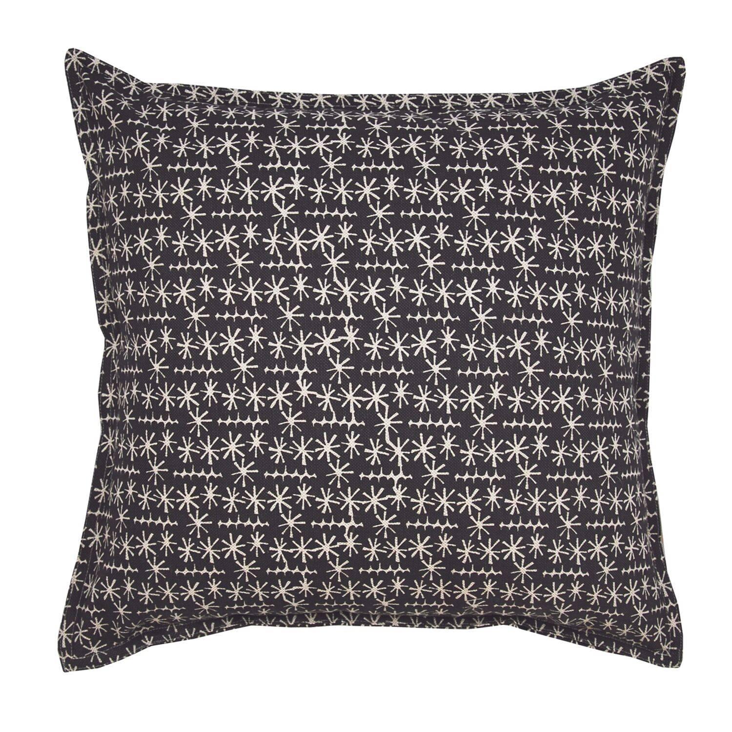 Slate Star Ticket on Wheat Cotton Linen Pillow For Sale