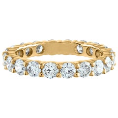 2.00 Carat, 18 Karat Yellow Gold, Diamond 20-Stone Eternity Band