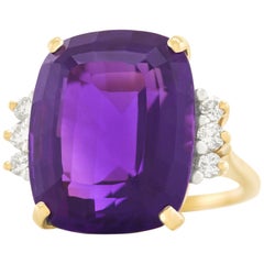 20.0 Carat Amethyst and Diamond-Set Ring