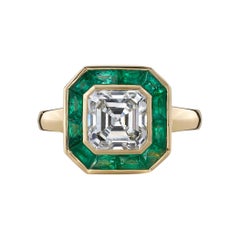2.00 Carat Asscher Cut Diamond Set in a Handcrafted Yellow Gold Engagement Ring