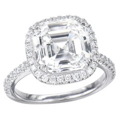 2.00 Carat Asscher Cut GIA Diamond Engagement Ring 950 Platinum Setting