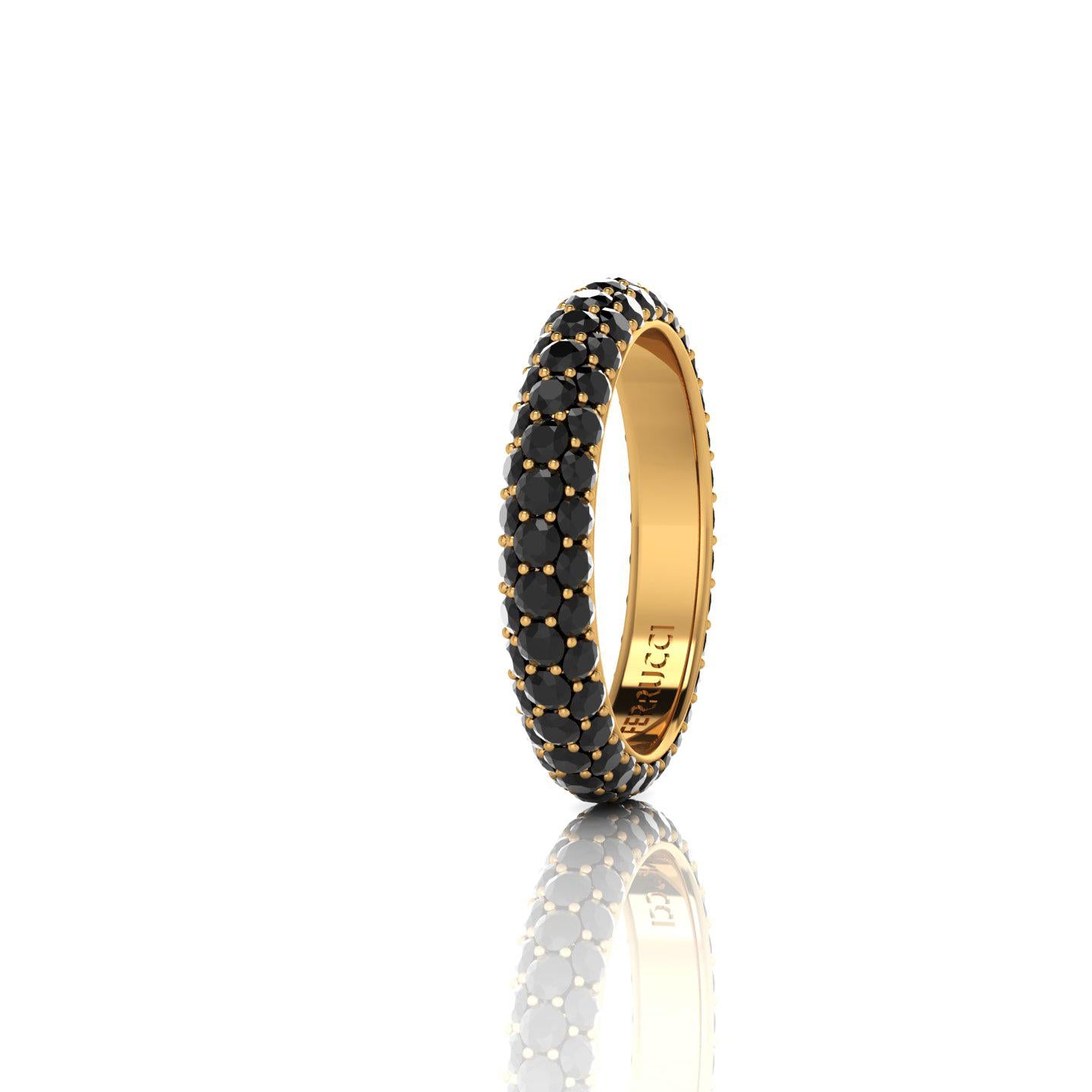 FERRUCCI diamond pave' band, a wrap of sparkling black diamonds for an approximate total carat weight of 2.00 carat, hand made in New York City with the best Italian craftsmanship, conceived in 18k yellow gold.
Classic, sophisticated, gorgeous look,