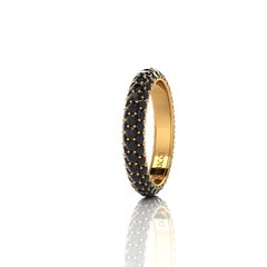 2.00 Carat Black Diamonds Pave Ring 18 Karat Yellow Gold