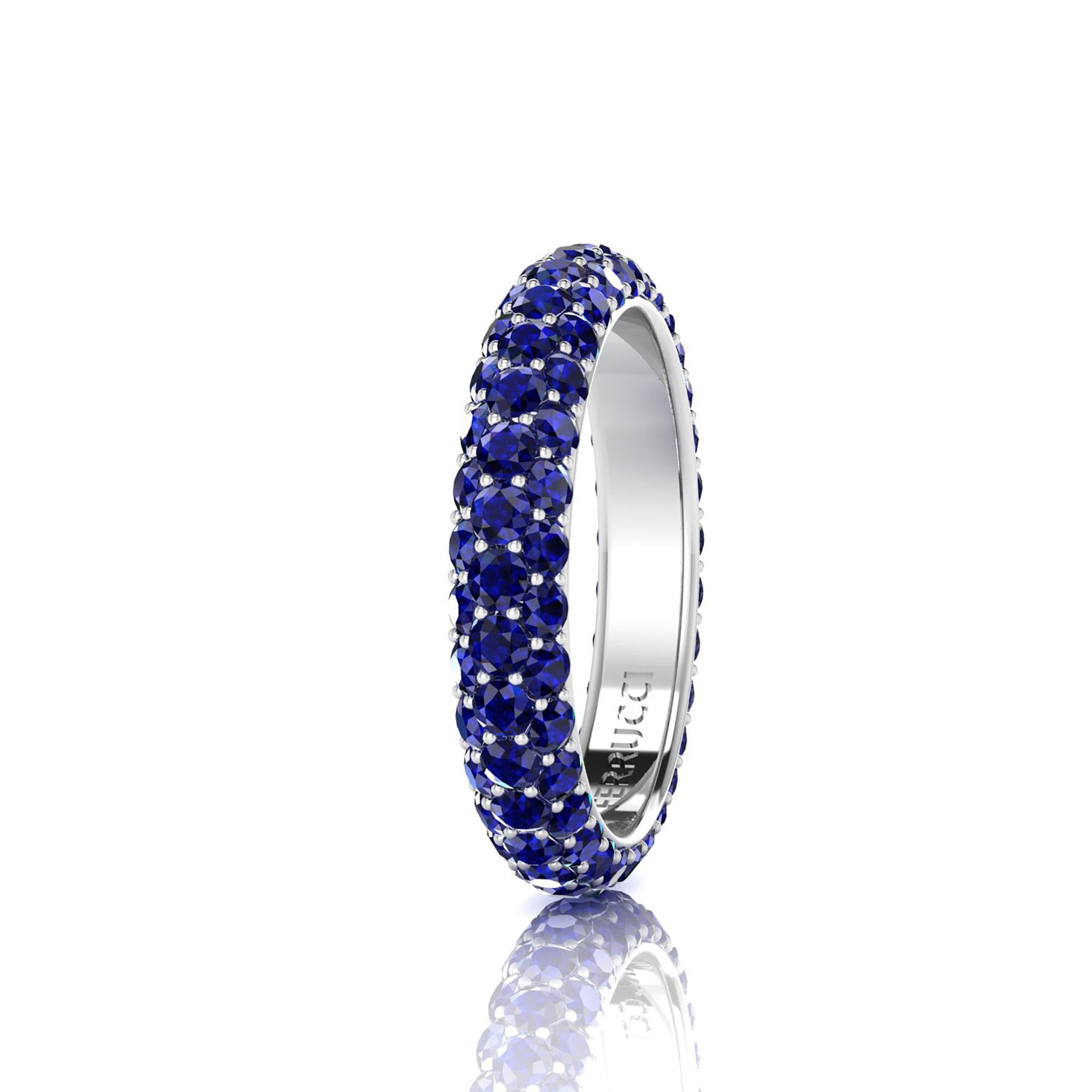 FERRUCCI blue sapphires eternity ring, for an approximate total carat weight of 2.60 carat, hand made in New York City with the best Italian craftsmanship, conceived in 18k white gold.
Classic, sophisticated, gorgeous, everlasting look, for a
