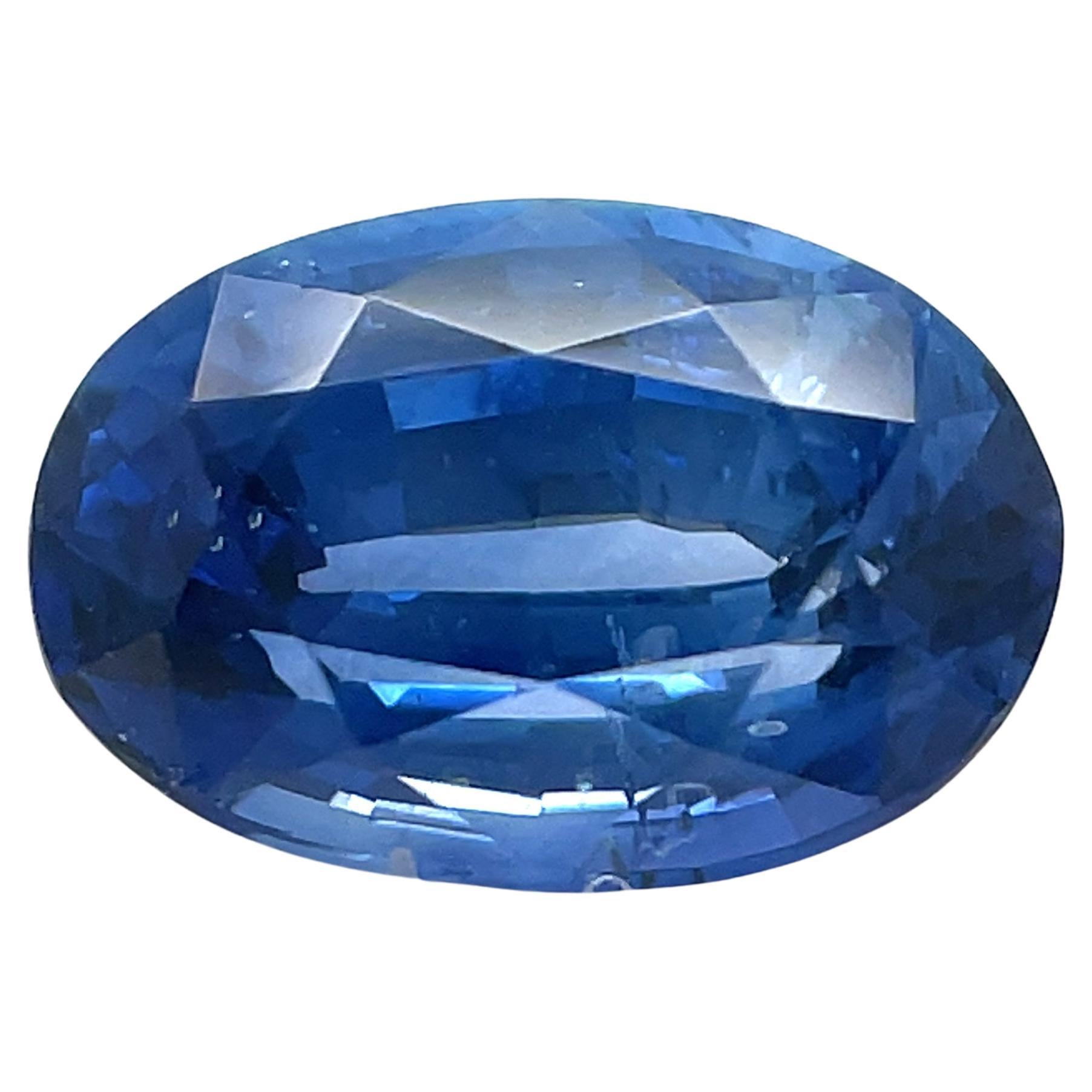 2.00 Carat Blue Sapphire Oval Loose Unset Ring Gemstone