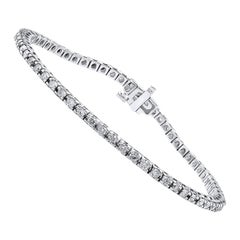 Pulsera de tenis con diamantes redondos talla brillante de 2,00 quilates en oro blanco de 14 quilates