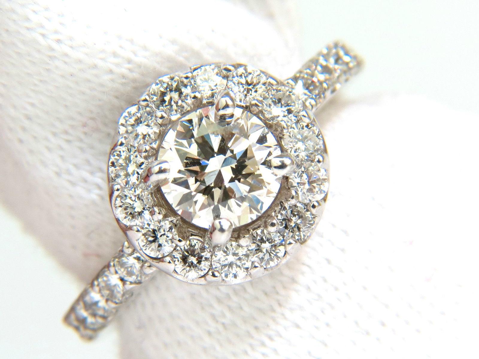2.00 Carat Brilliant Round Full Cut Diamond Ring Halo 14 Karat In New Condition In New York, NY