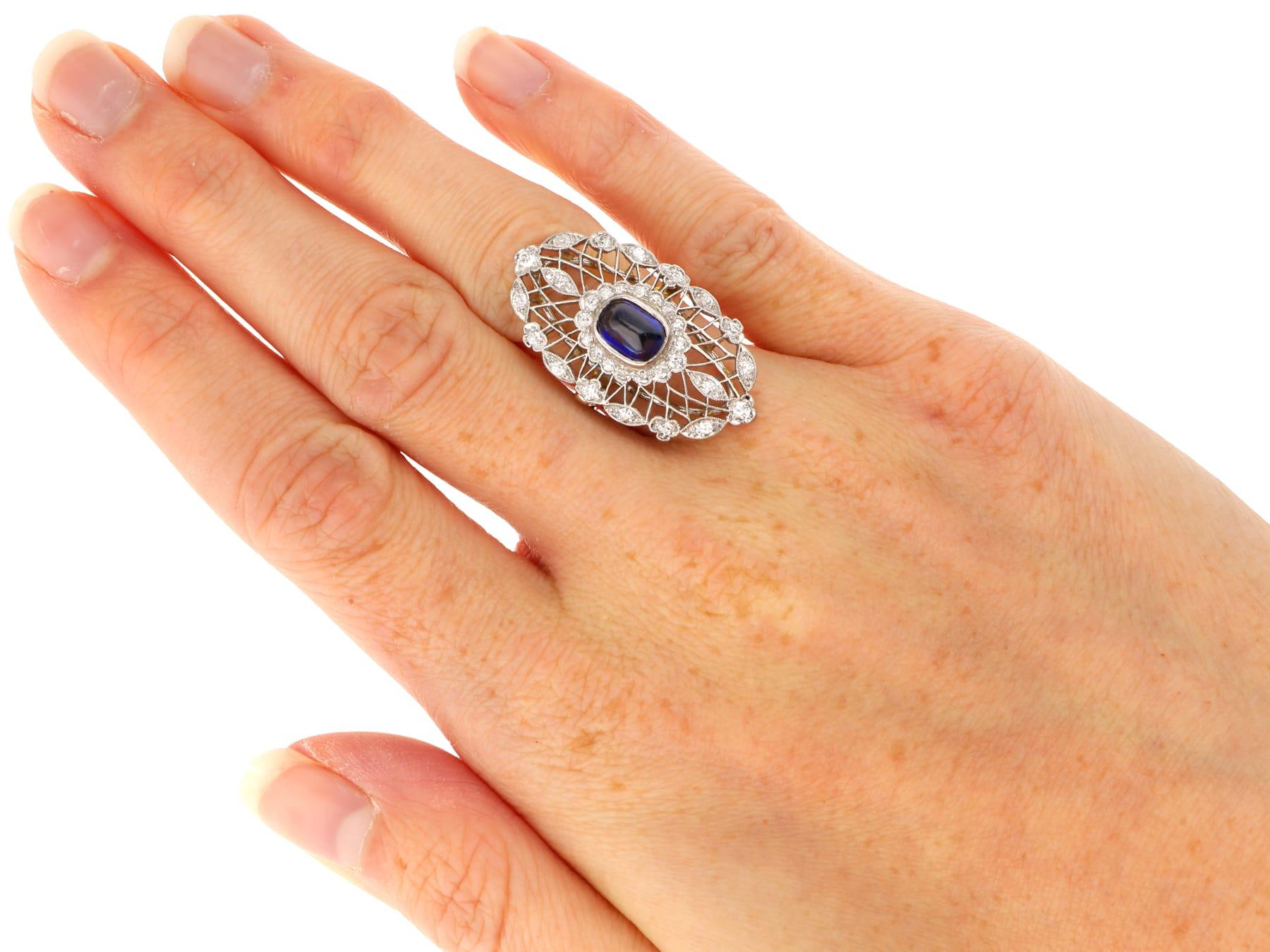 2,00 Karat Ceylon Saphir und 1,16 Karat Diamant 18k Gelbgold Cocktail Ring im Angebot 6