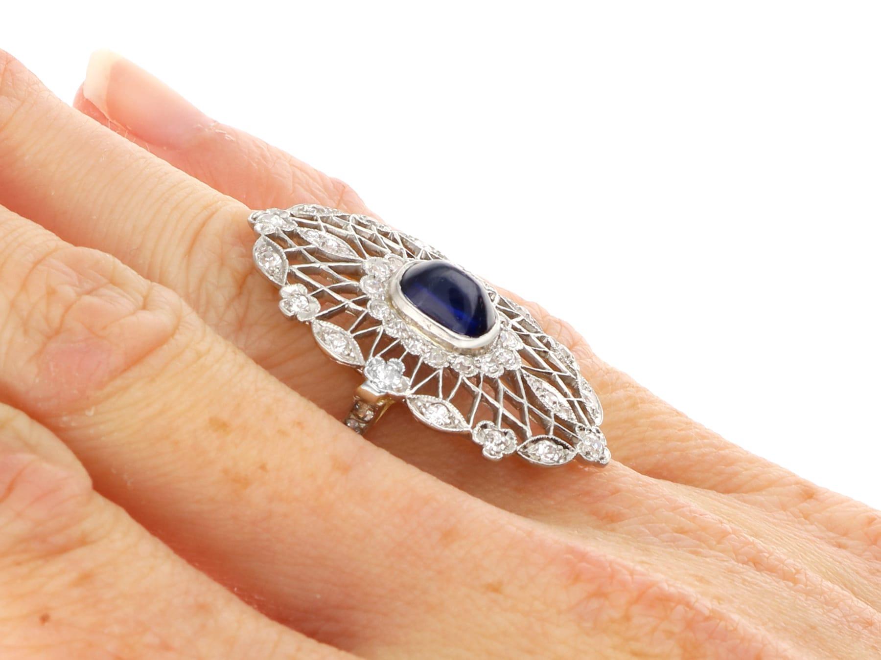 2,00 Karat Ceylon Saphir und 1,16 Karat Diamant 18k Gelbgold Cocktail Ring im Angebot 7