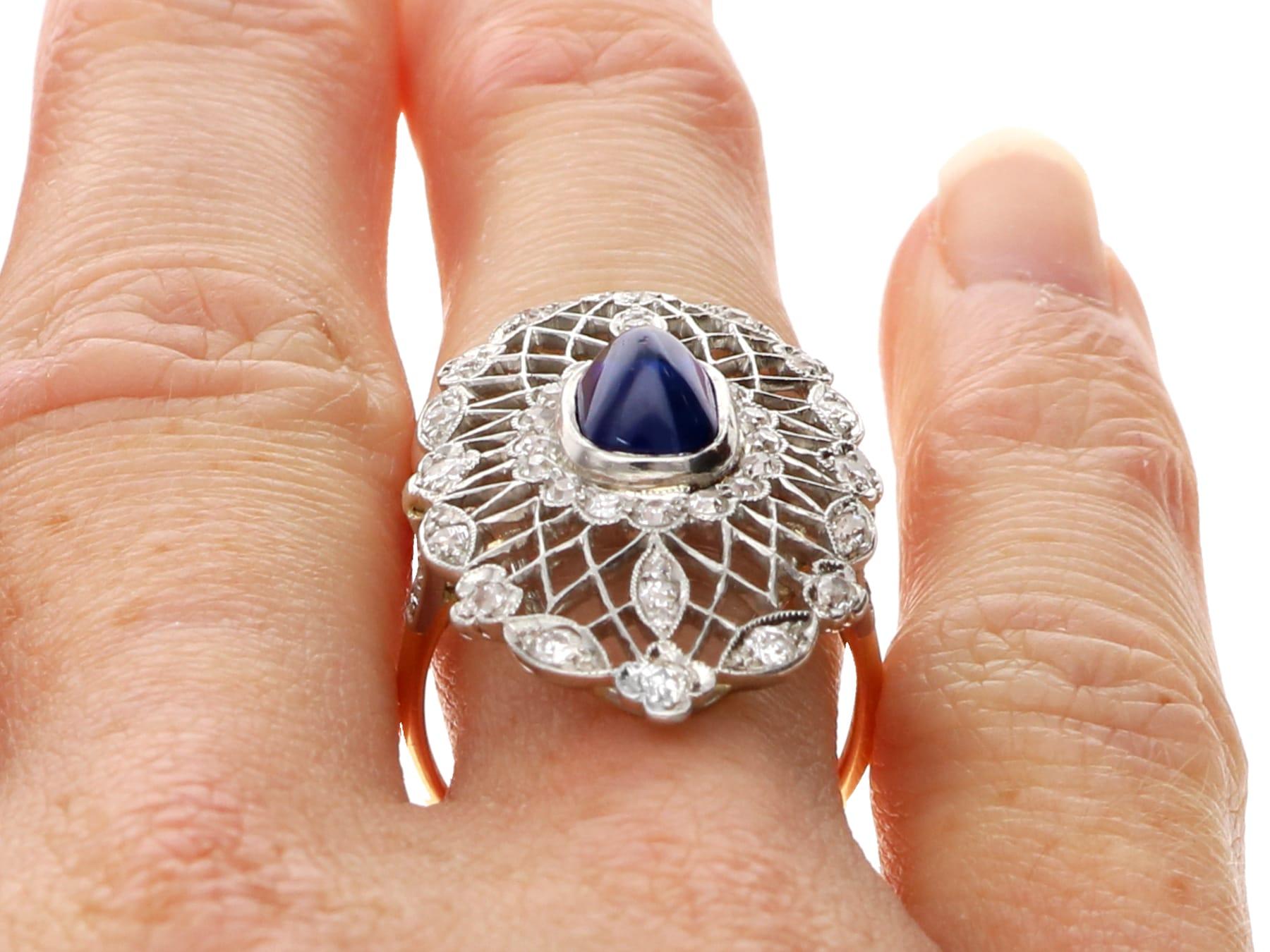 2,00 Karat Ceylon Saphir und 1,16 Karat Diamant 18k Gelbgold Cocktail Ring im Angebot 8