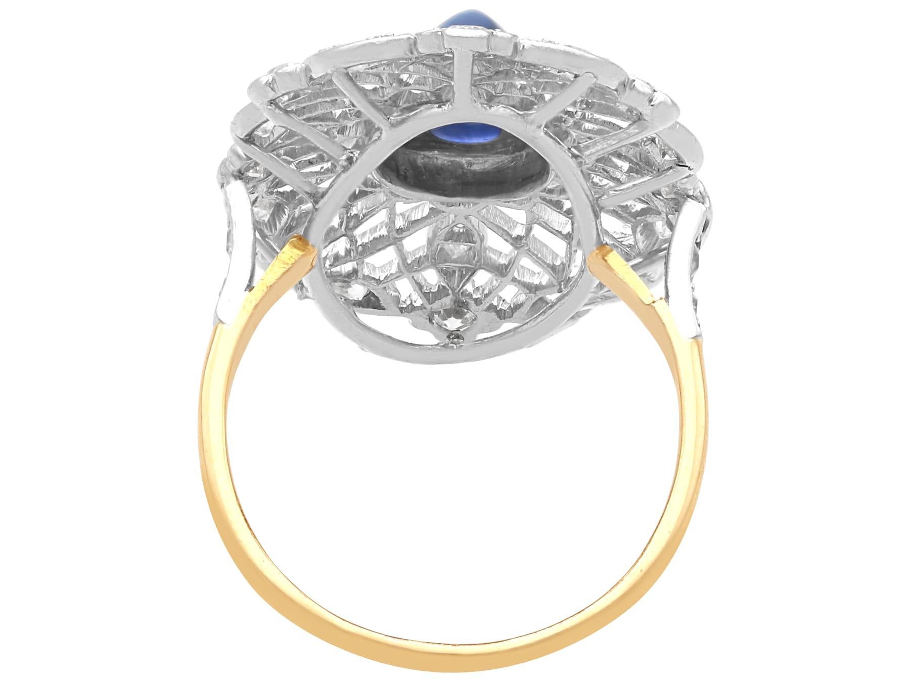 2,00 Karat Ceylon Saphir und 1,16 Karat Diamant 18k Gelbgold Cocktail Ring im Angebot 4