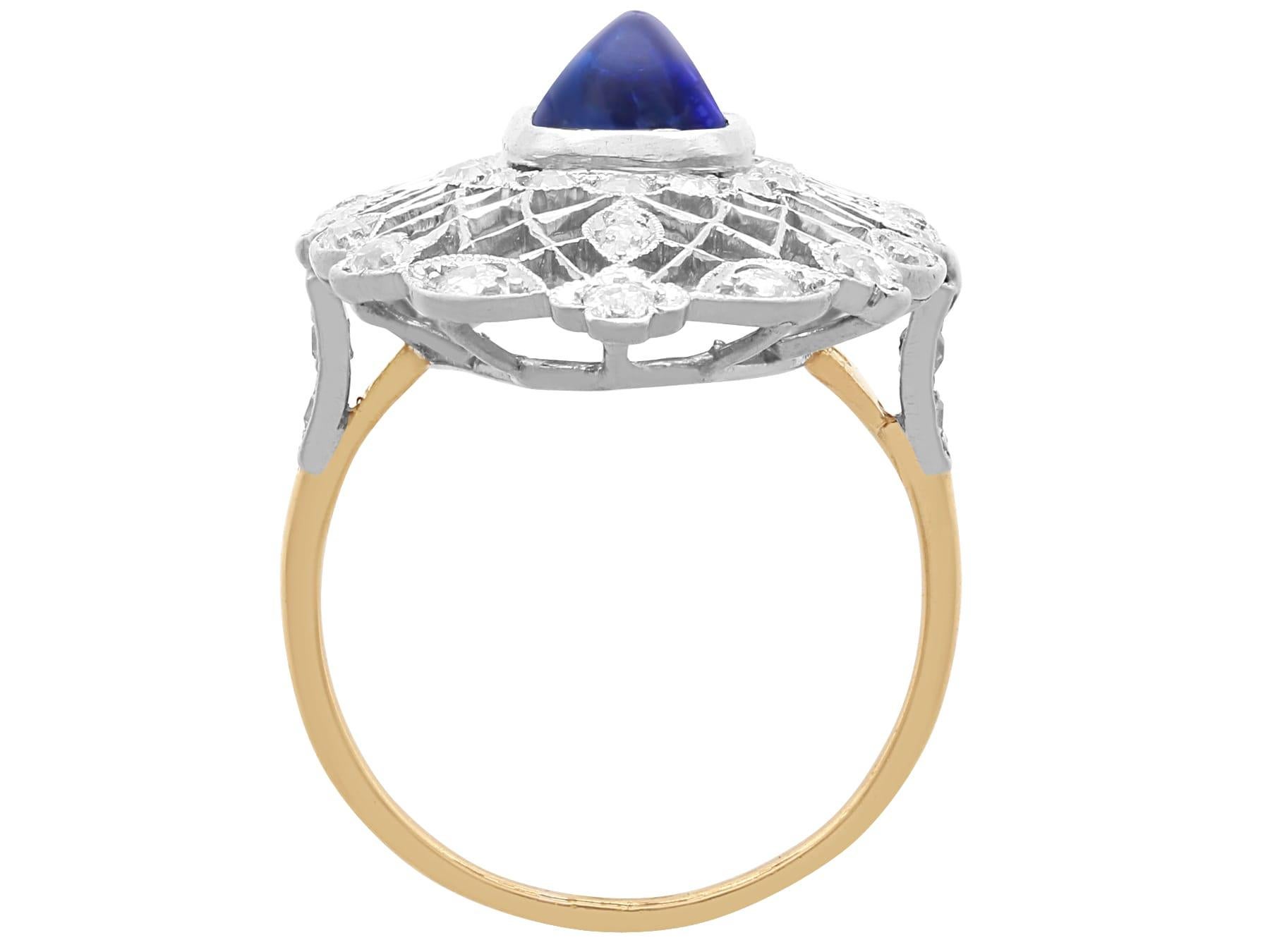 2,00 Karat Ceylon Saphir und 1,16 Karat Diamant 18k Gelbgold Cocktail Ring im Angebot 5