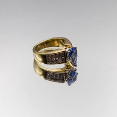 2.00 Carat Cornflower Blue Ceylon Sapphire/ 1.50cts. Diamonds/ 18K Plat Ring