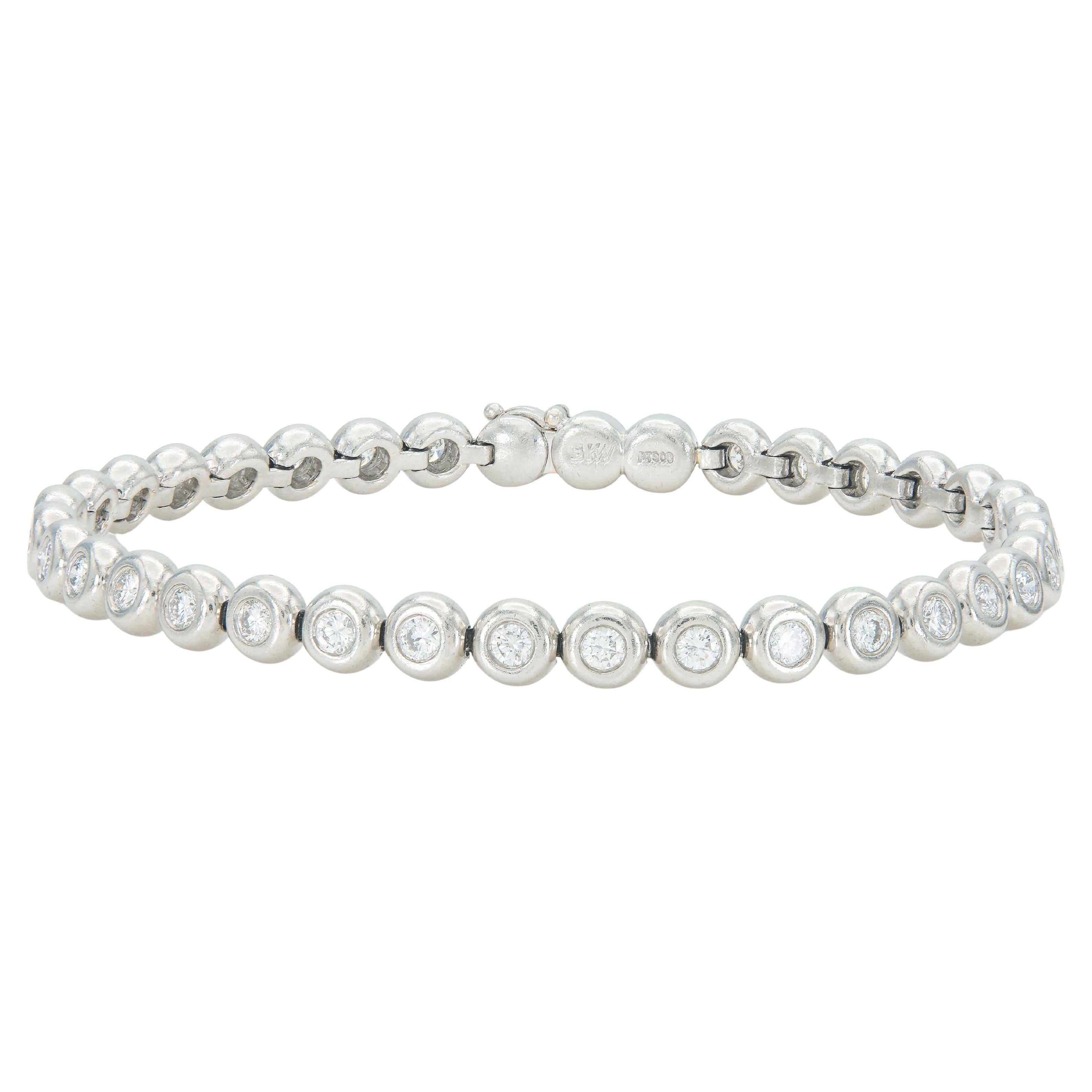 Pulsera de tenis engastada con bisel de diamantes de 2,00 quilates