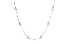 2.00 Carat Diamond by the Yard Necklace G SI 14 Karat White Gold 14 Stones