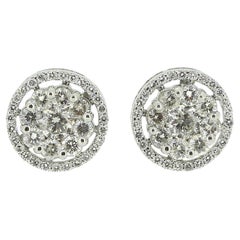 2.00 Carat Diamond Cluster Earrings
