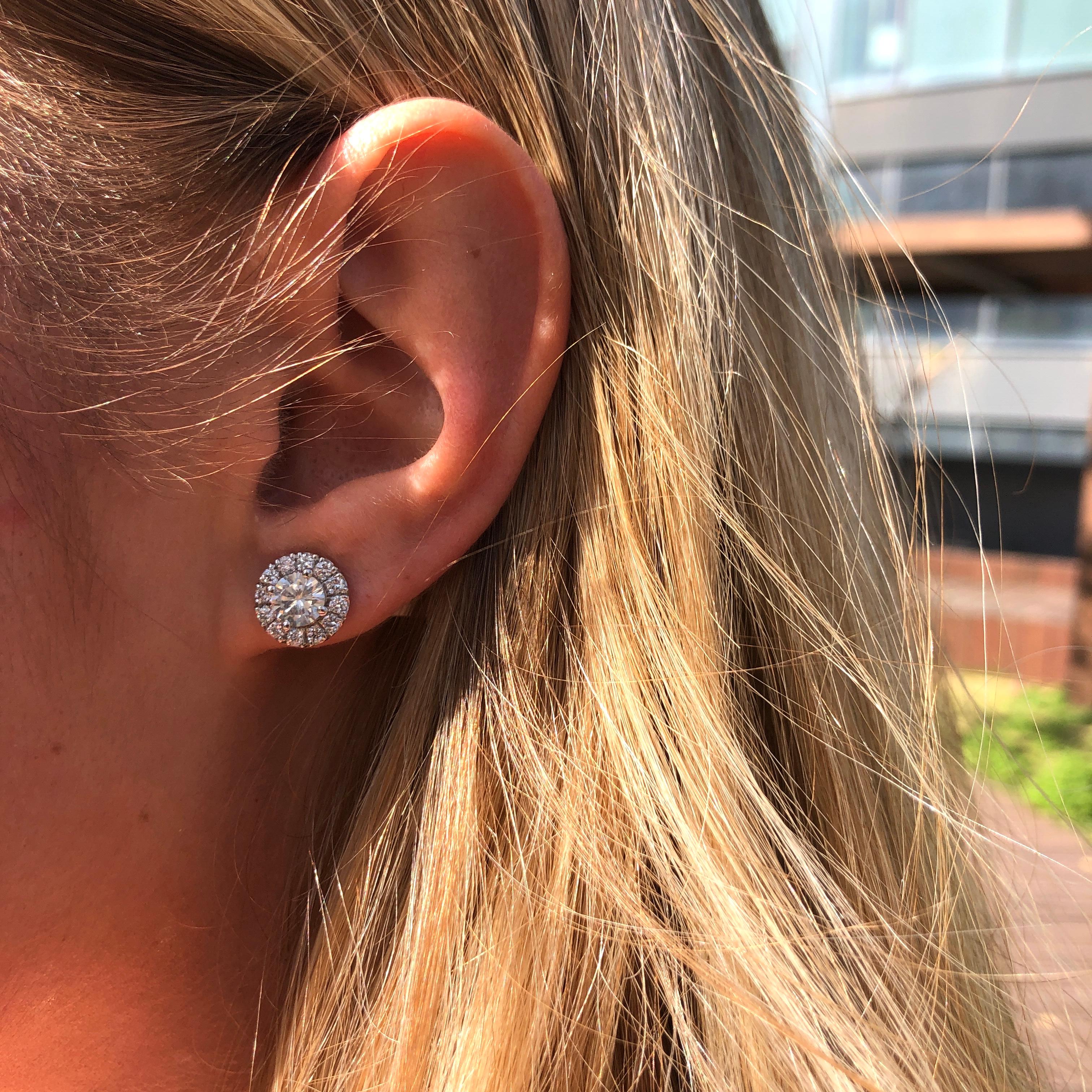 diamond earrings with halo