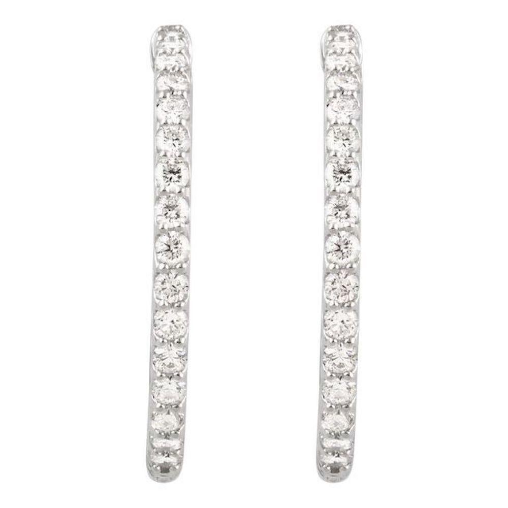 Rose Cut 2.00 Carat Diamond Hoops Inside-Outside Choose Rose, White or Yellow Gold For Sale