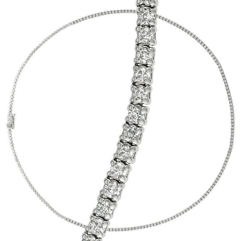 2,00 Karat Diamant-Halskette G SI 14 Karat Weißgold (Rundschliff) im Angebot