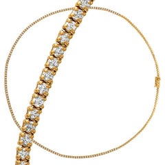 2.00 Carat Diamond Necklace G SI 14 Karat Yellow Gold 140 Diamonds 12 Grams