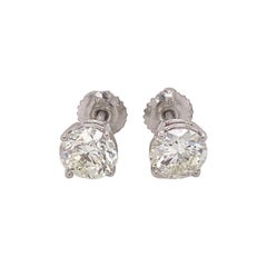Certified 2.00 Carat Diamond Stud Earrings