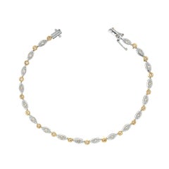 2.00 Carat Diamond Two Tone Gold Necklace Bracelet Set